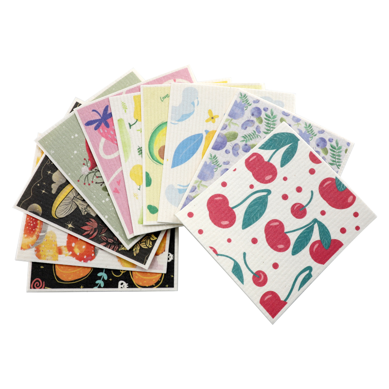 Sucha i mokra szmatka celulozowa podwójnego zastosowania z nadrukiem o niestandardowym wzorze